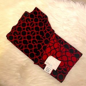 COOGI Cashmere & Silk Winter Scarf Red Black